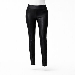 Size 14 Melanie Lyne Women’s Madison Crocodile Print Pull-On Pants Black Slim